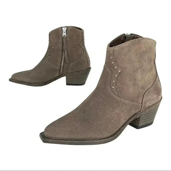 All Saints Melanie Almond Brown Suede Leather Womens Ankle Boots Size 5M - Picture 8 of 16